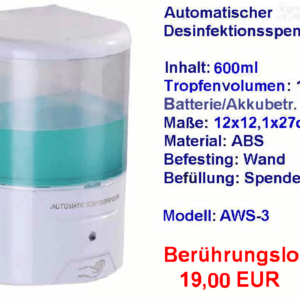 Automatischer Desinfektionsspender 600ml